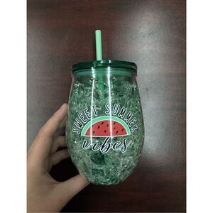 NWT True Living Watermelon Wine Freeze Tumbler with Straw